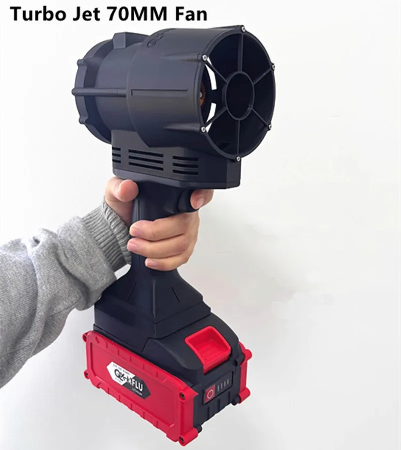 QX-MFLU Turbo Jet 70MM Fan 2700g Thrust Car Washer 70mm Brushless Motor Jet Blower Rechargeable for Dewalt/Makita/DayiA3 18/24V