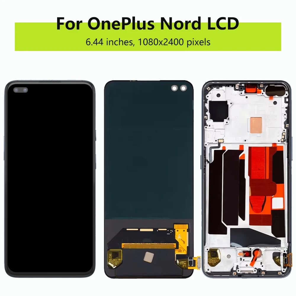 AMOELD For OnePlus Nord LCD Display Touch Screen 1+Nord AC2001 AC2003 LCD Digitizer Assembly Replacement