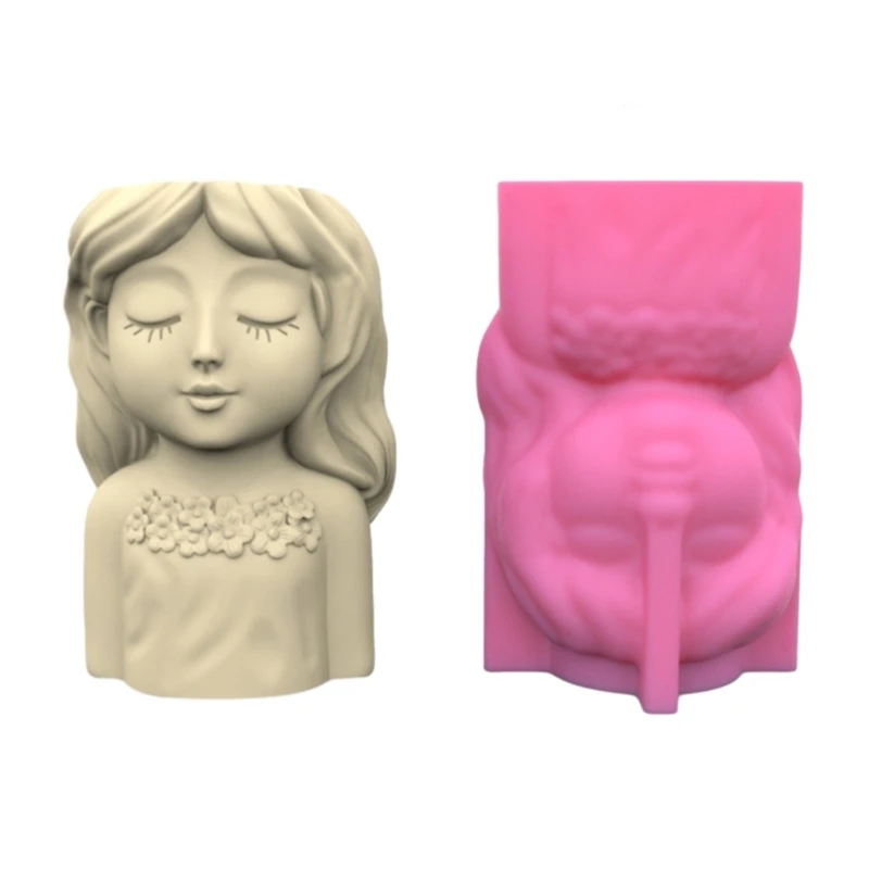 

Girls Pen Holder Pot Silicone Mold Succulent Planter Mold Decor Making Tool Dropship