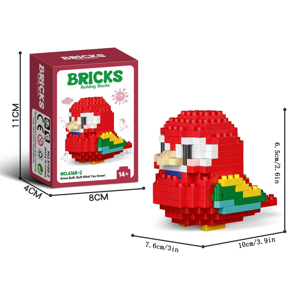 Pappagallo assemblaggio Micro Mini Building Blocks giocattoli Psittacidae Cockatiel modello 3D mattoni per principianti e abilità pratica regalo