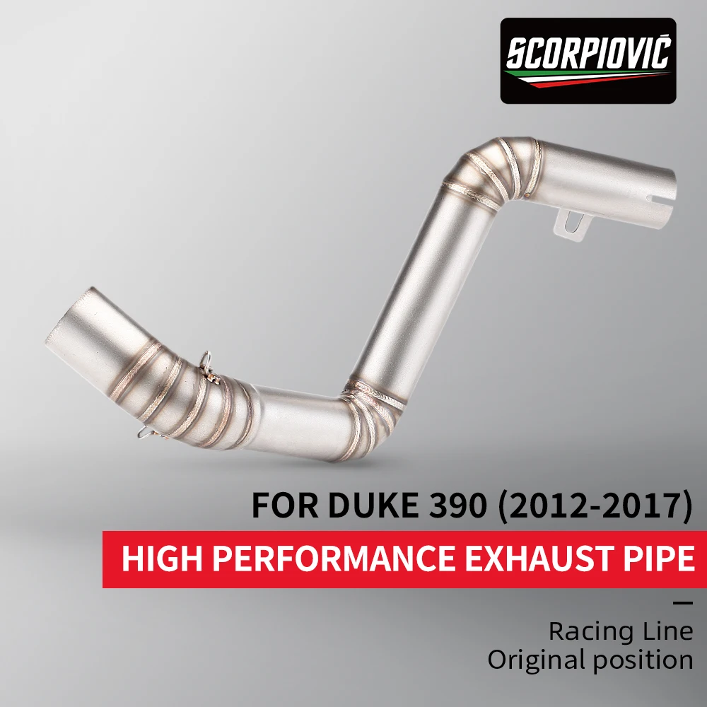 ل DUKE 200 DUKE 250 DUKE 390 2012-2017 دراجة نارية العادم نظام كامل كاتم صوت الأنابيب الأوسط #2