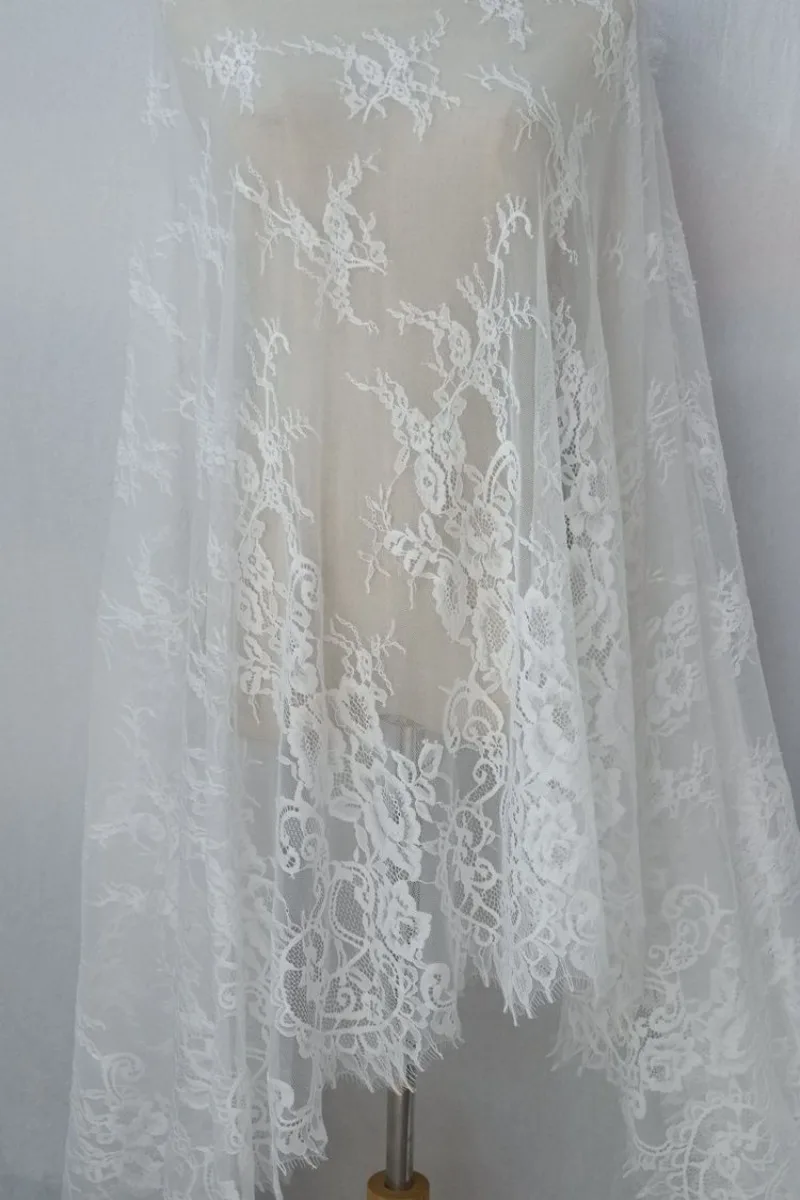 150CM Wide Heavy Duty Yarn Pressed Eyelash Lace Trim DIY Kit For Wedding Veil Dress Garment Home Textile Sewing Accessories - view 5