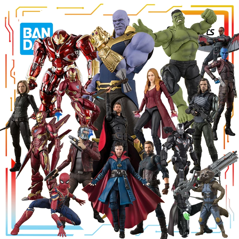 

Bandai Original S. H. Figuarts Movable Finished Product Series Avengers 3 Anime Action Figure Model Toys Model Gifts for Boys