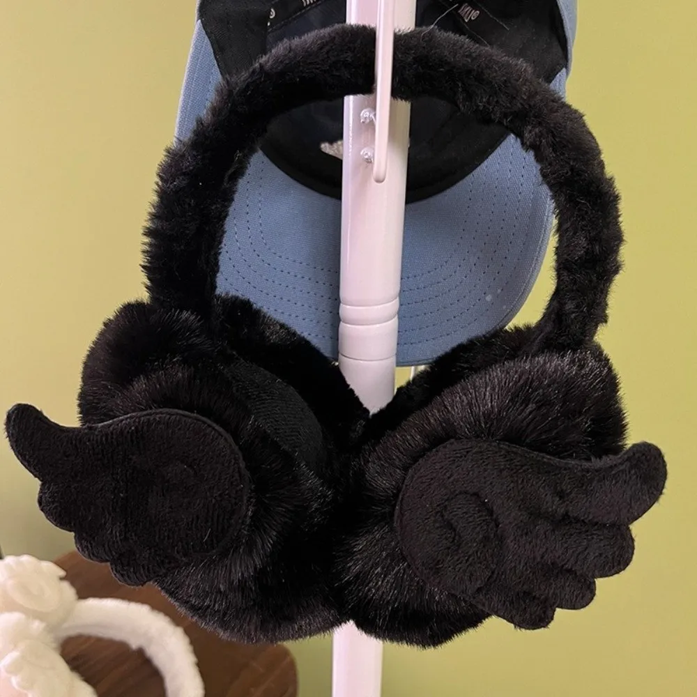 Chic Harajuku Style Warm Earmuffs Foldable Cold-proof Angel Wing Earmuffs Soft Portable Ear Warmer for Girls