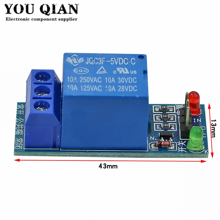 Module de relais 5V, 1 canal, 10 pièces, niveau bas pour le contrôle des appareils électroménagers SCM
