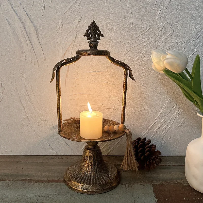 

Антикварный настенный держатель для свечей, декоративная подставка, кованая железная вешалка для ключей, органайзер для хранения, украшение для спальни, прихожей, эстетичный декор для комнаты