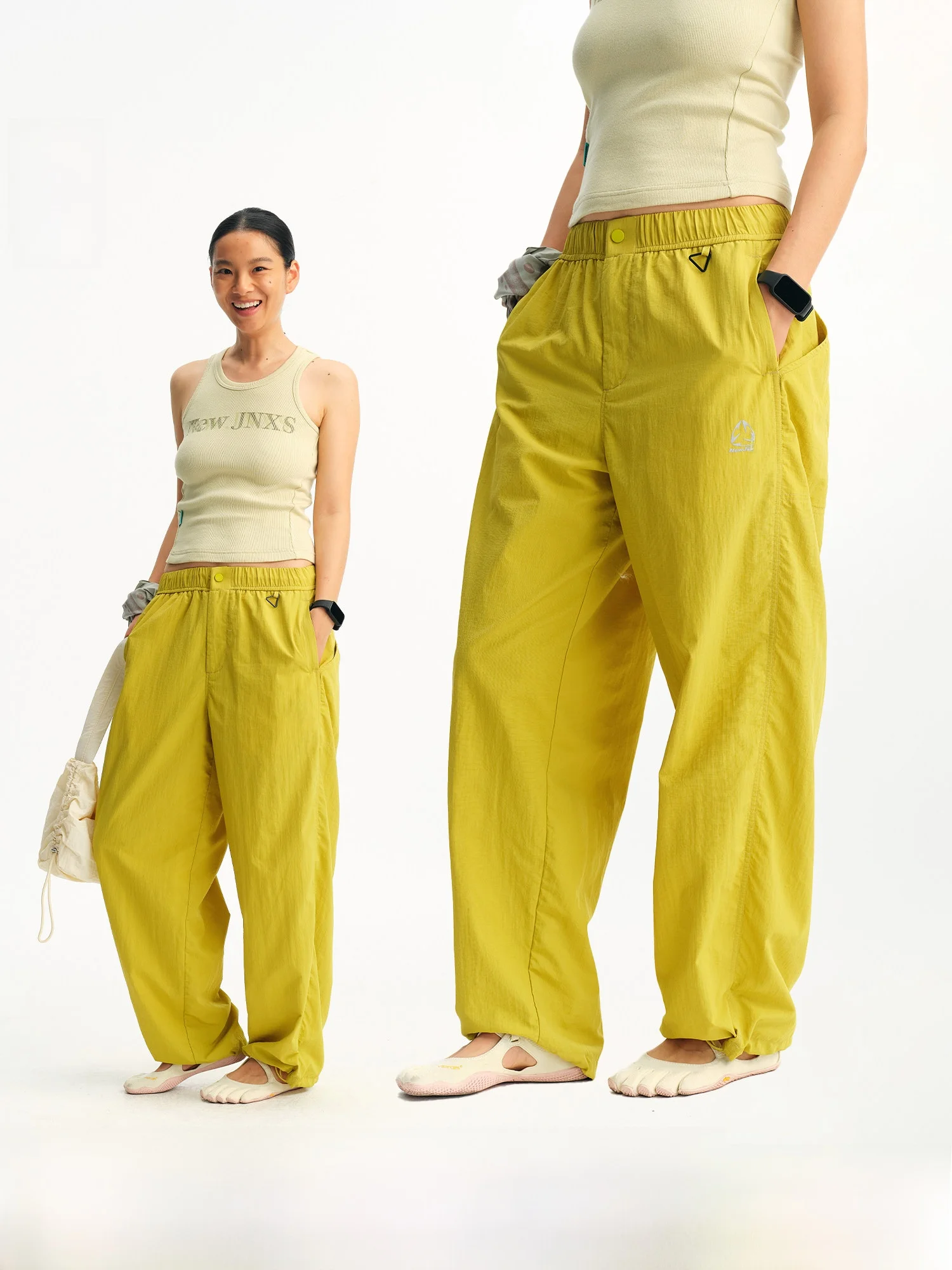 

NewJNXS Mr. Jiangnan Water-Resistant Casual Pants Women's Outdoor Reflective Print Sports Long Trousers Summer Straight Leg