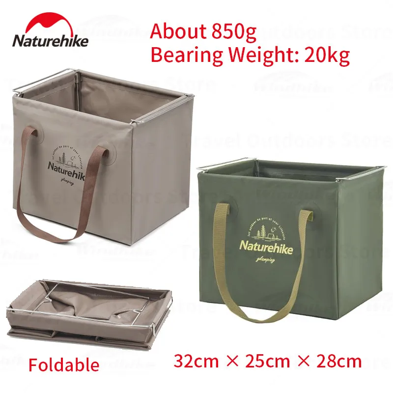 Naturehike Portable 20L PVC Waterproof Storage Bucket Drinks Fruits Picnic Fishing Camp Folding Water Bucket Use With IGT Table