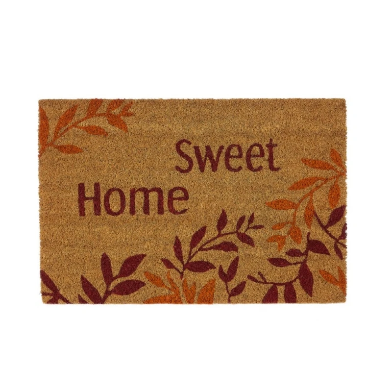 Original doormats mat leaves non-slip brown coconut fiber 60x40 cm 800488