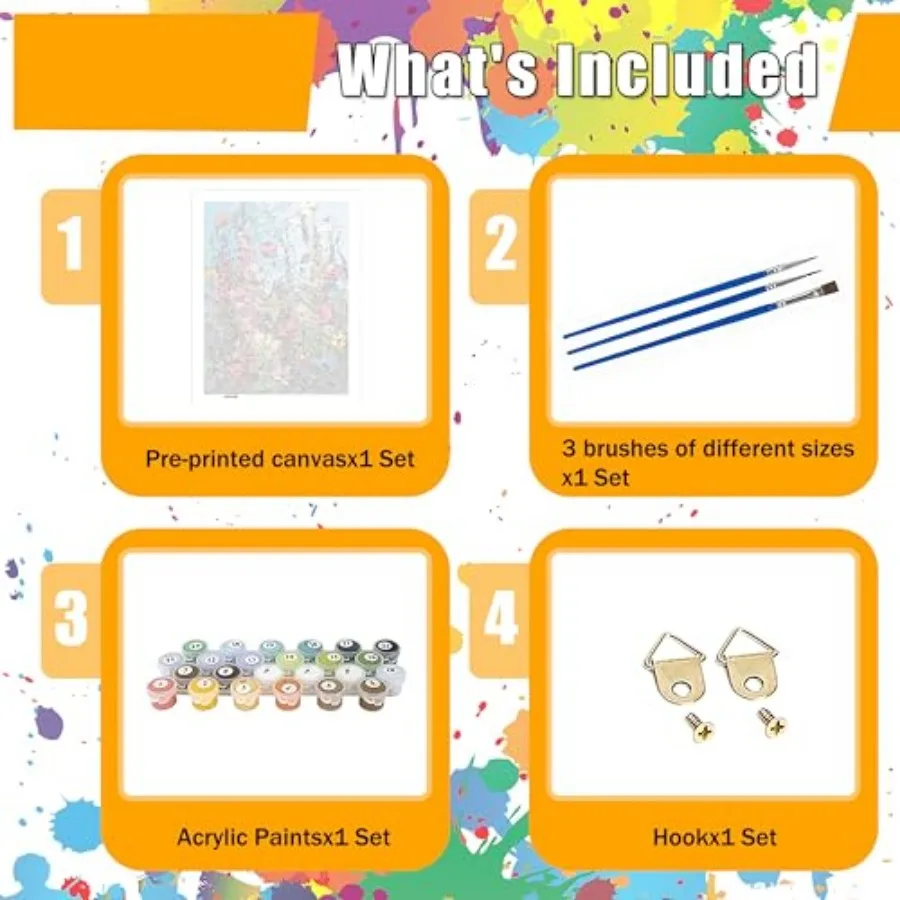 Wild Paint by Numbers Kits for Adults - Paint by Number Adult, Flower Canvas Pat by Numbers for Adults, DIY Oil Patg Kits for G - view 5