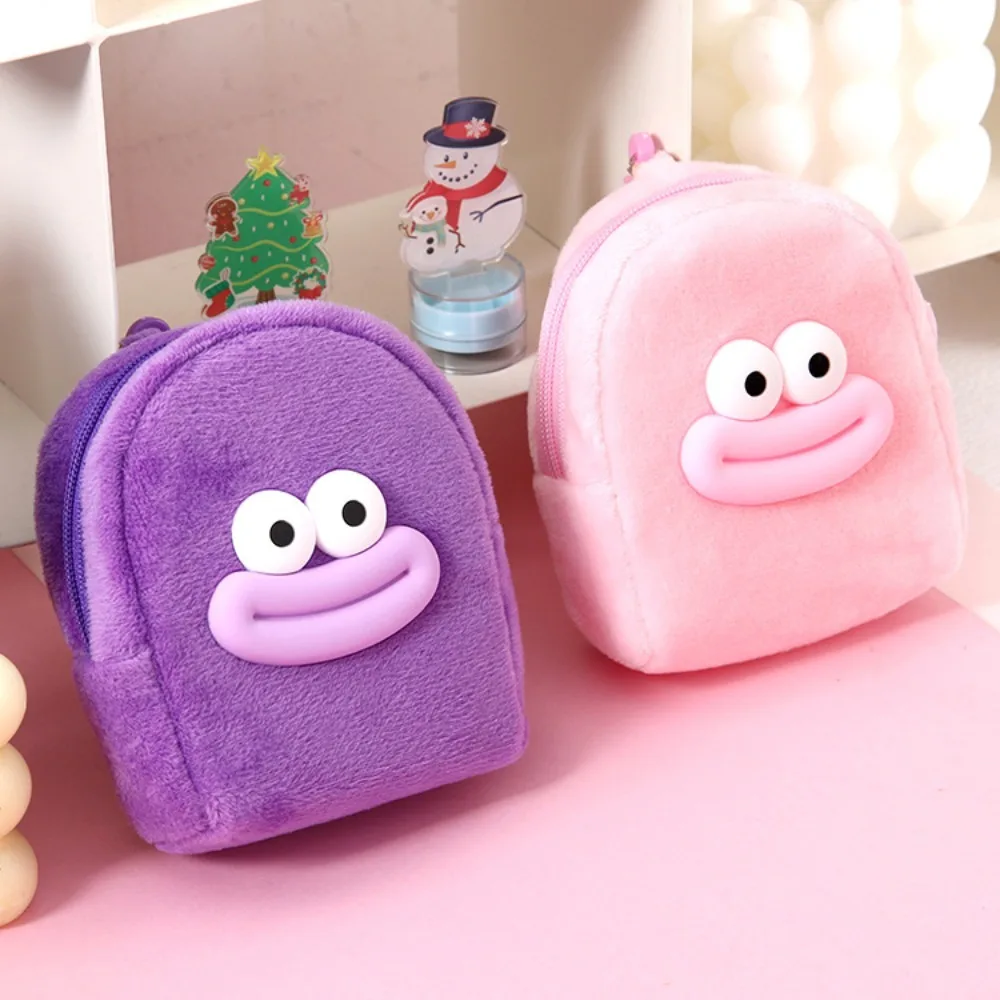 Sausage Boca Plush Coin Purse, Batom Bag, Fone de ouvido, Carteira Zero Portátil, Dos desenhos animados Kawaii Mini Saco De Armazenamento, Cabo de dados