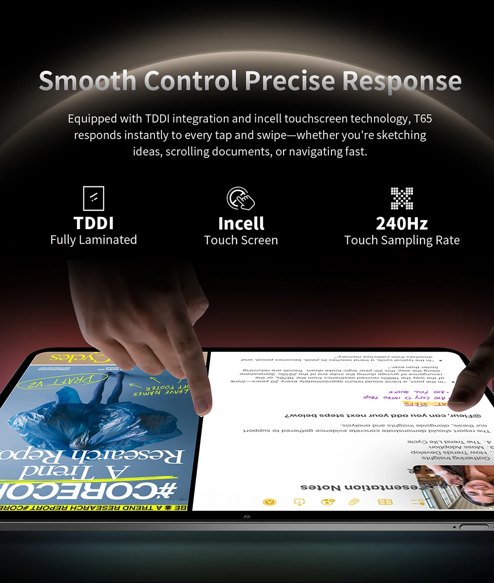 Teclast T65 Tablet Android 16 13.4" 6GB RAM 128GB ROM 120Hz 1920x120IPS T7280 8-core 4G LTE 8000mAh Type-C GPS 13MP