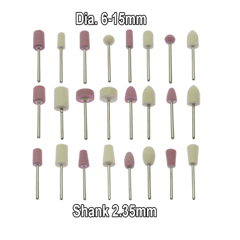 

12 pcs Felt Polishing Wheels 2.35mm Shank Mounted Ceramic Grinding Head Dremel Drill Bits Nail Art Mould Finish Tools