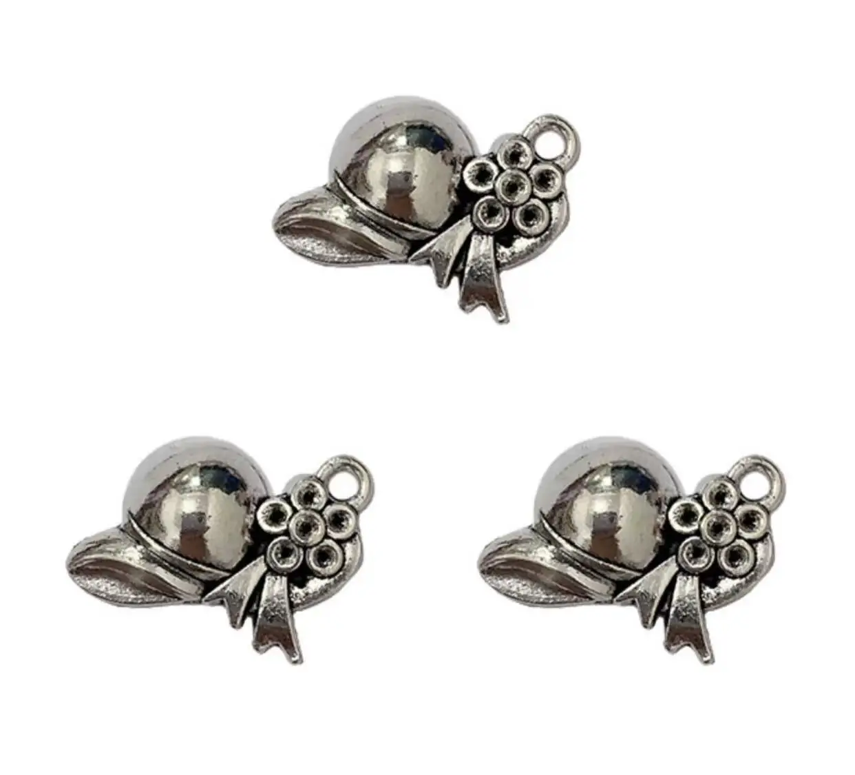 Dijes de aleación de plata envejecida para mujer, colgantes de diseño de sombrero, accesorios de joyería, 15 piezas, 22x13mm, HWH5047