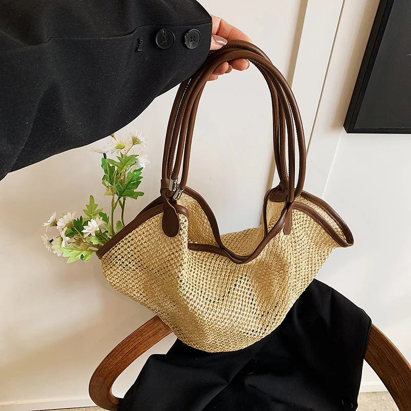 

Fabric Hollow Out Women's Shoulder Bags Large Capacity Large Capacity Simple 2025 Hot Sale Women's Bags Soft Commuting Handbags