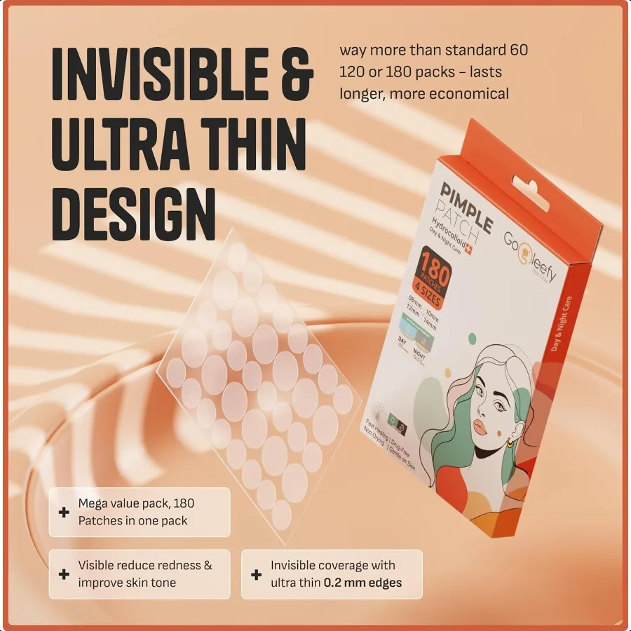 여드름 패치 데이 나이트 하이드로콜로이드 여드름 스티커 빠른 치유 피부 정화 투명 방수 스팟 트리트먼트 6개입