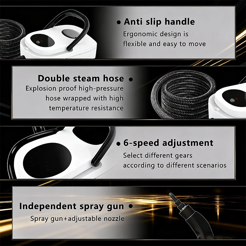 2025 شاشة عرض جديدة تعمل باللمس لتنظيف البخار بدرجة حرارة عالية مكيف هواء منزلي صغير شفاط المطبخ تسخين سريع