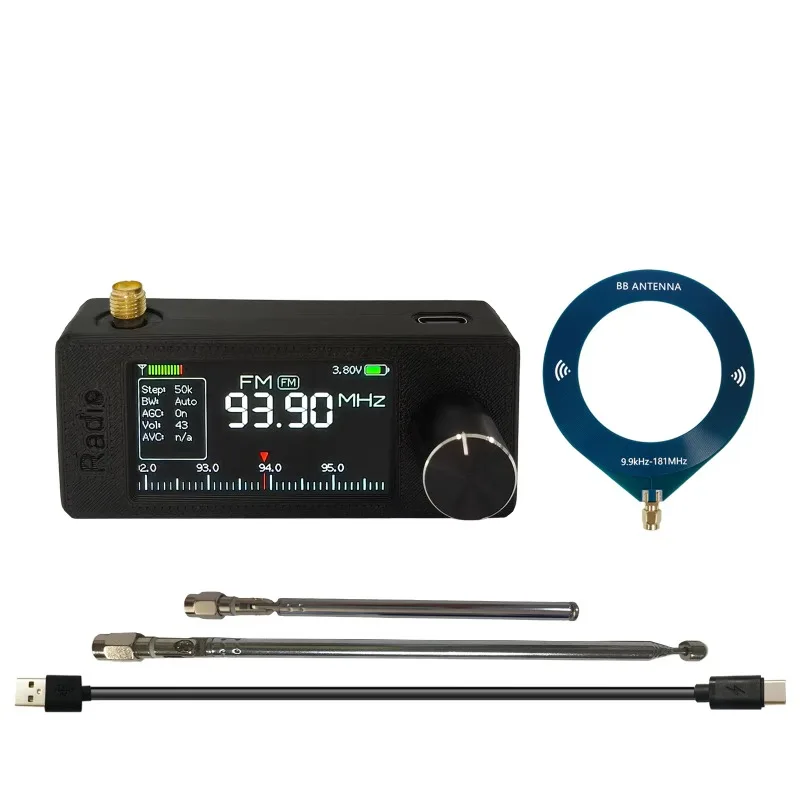 

Portable IPS Color Monitor Full Band AM FM LSB USB Pocket Radio Headphone Amplifier