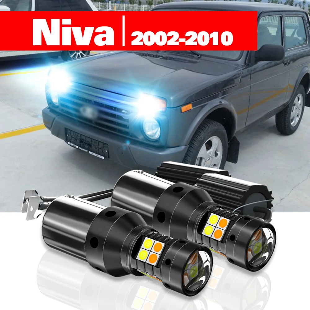 Für Chevrolet Niva 2002-2010 2 Stück LED Dual-Mode Blinker + Tagfahrlicht DRL 2004 2005 2006 2007 2008 2009 Zubehör
