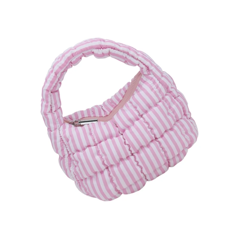 D46d Bolso hojaldre acolchado arcos livianos Bows Nylon Top Many Purse Purse Talkers Bolsas compras para uso diario