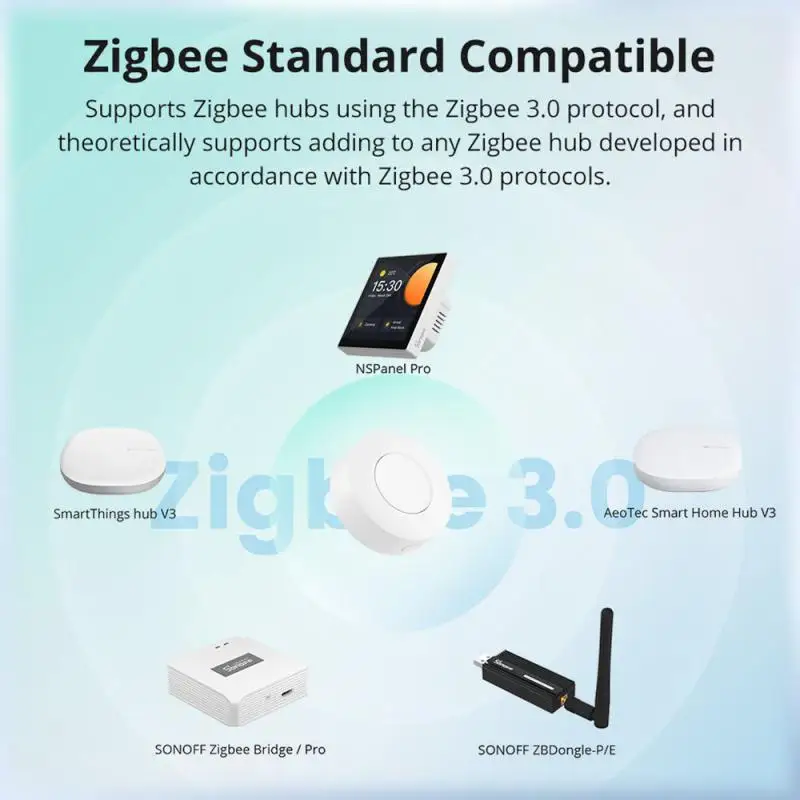 SONOFF SNZB-01P Zigbee Wireless Switch Smart Home Scene Handy Button Wall Switches Work Via Alexa Google ZBBridge IFTTT EWeLink