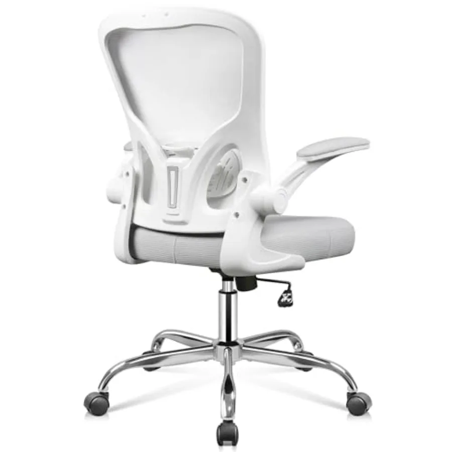 

Office Chair Ergonomic Computer Desk Chair with Flip-up Armrests Comfy Mesh with Adjustable Lumbar Support White