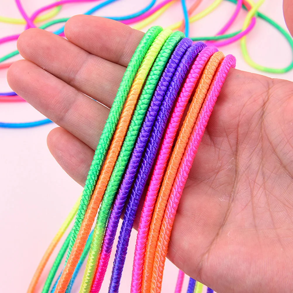 1 conjunto de corda de pular chinesa elástica colorida de 7m para crianças, brinquedo de jogo ao ar livre, faixas de borracha de alta elasticidade multiuso