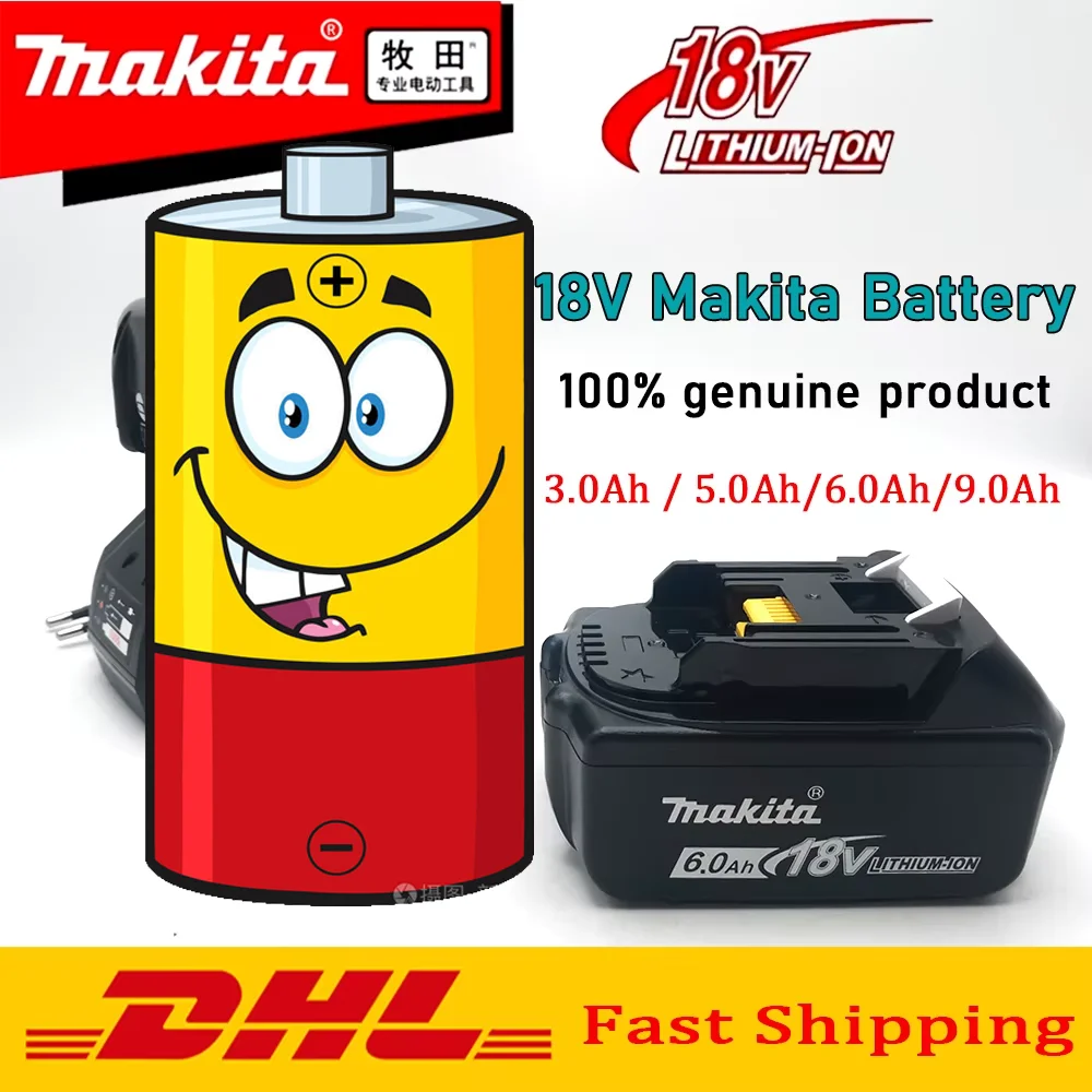 

18V 6.0 Ah Rechargeable Power Tool makita 18 v Battery, 100% Original makita battery Replaceable LED Lithium-ion, BL1860B