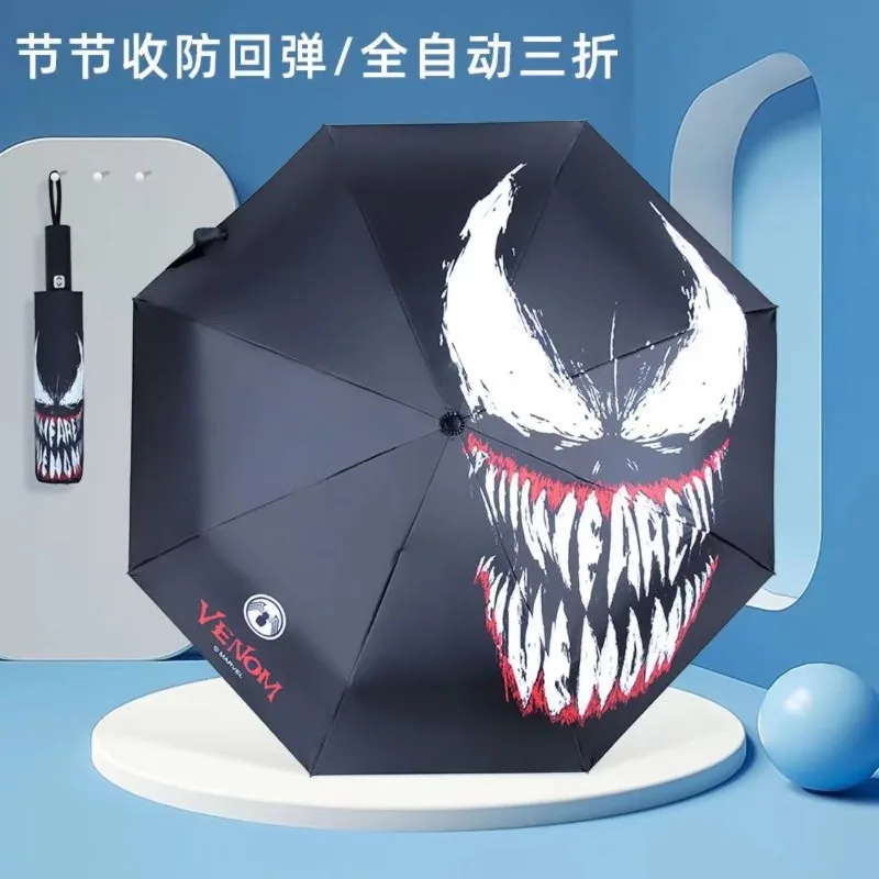 Marvel Spiderman Iron Man Student Regenschirm, vollautomatisch, tragbar, Cartoon, kreativ, modisch, faltbarer Regenschirm, Jungen-Urlaubsgeschenk