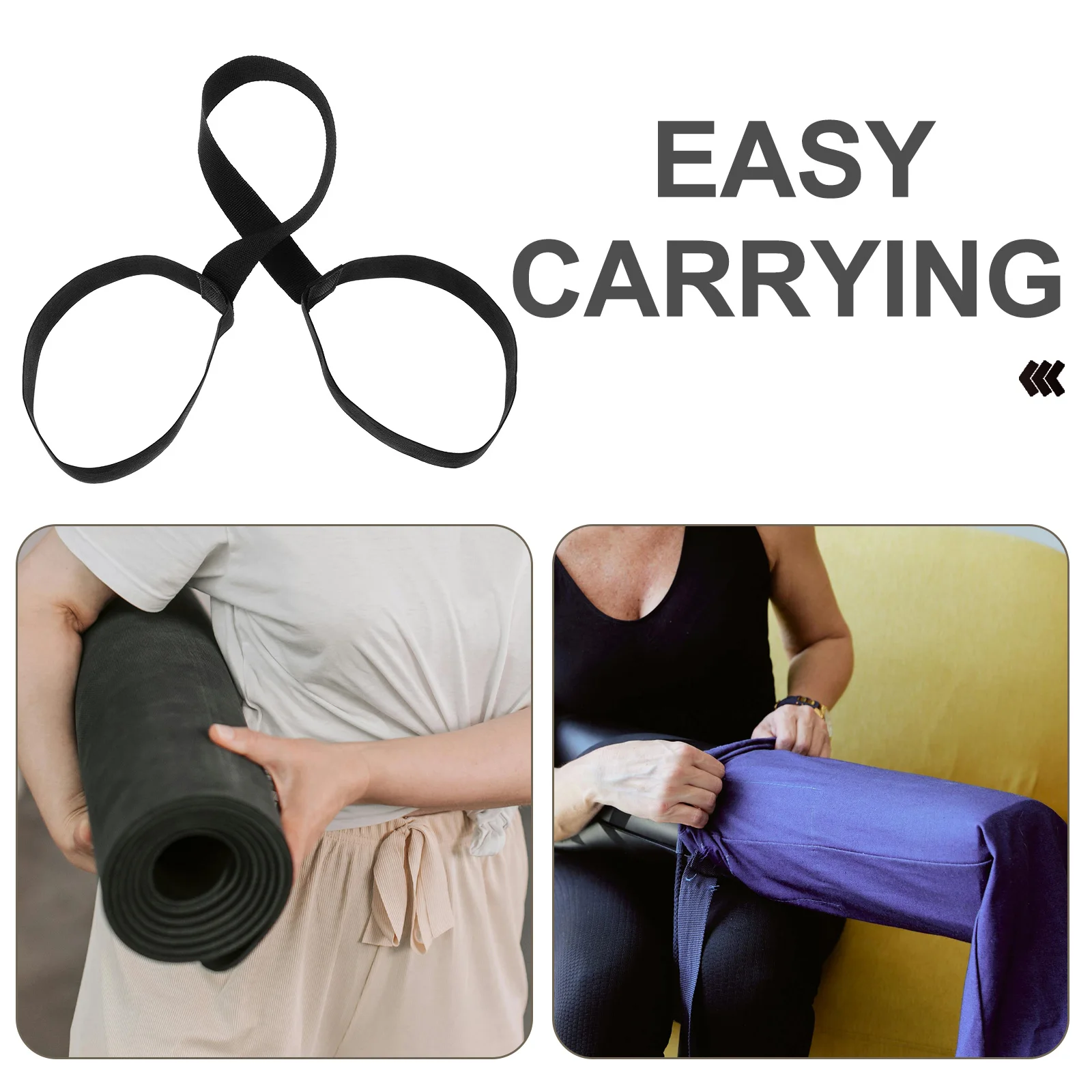 

4pcs Yoga Strap Durable Carrying Sling Reusable Multi-Function Roller Holder Household Training Mat Organizer Strap Gym