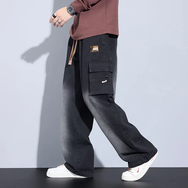 

Loose Straight Vintage Jeans for Autumn and Winter 2025, Men's Wide-leg Casual Workwear Long Pants, Street Y2k Clothing