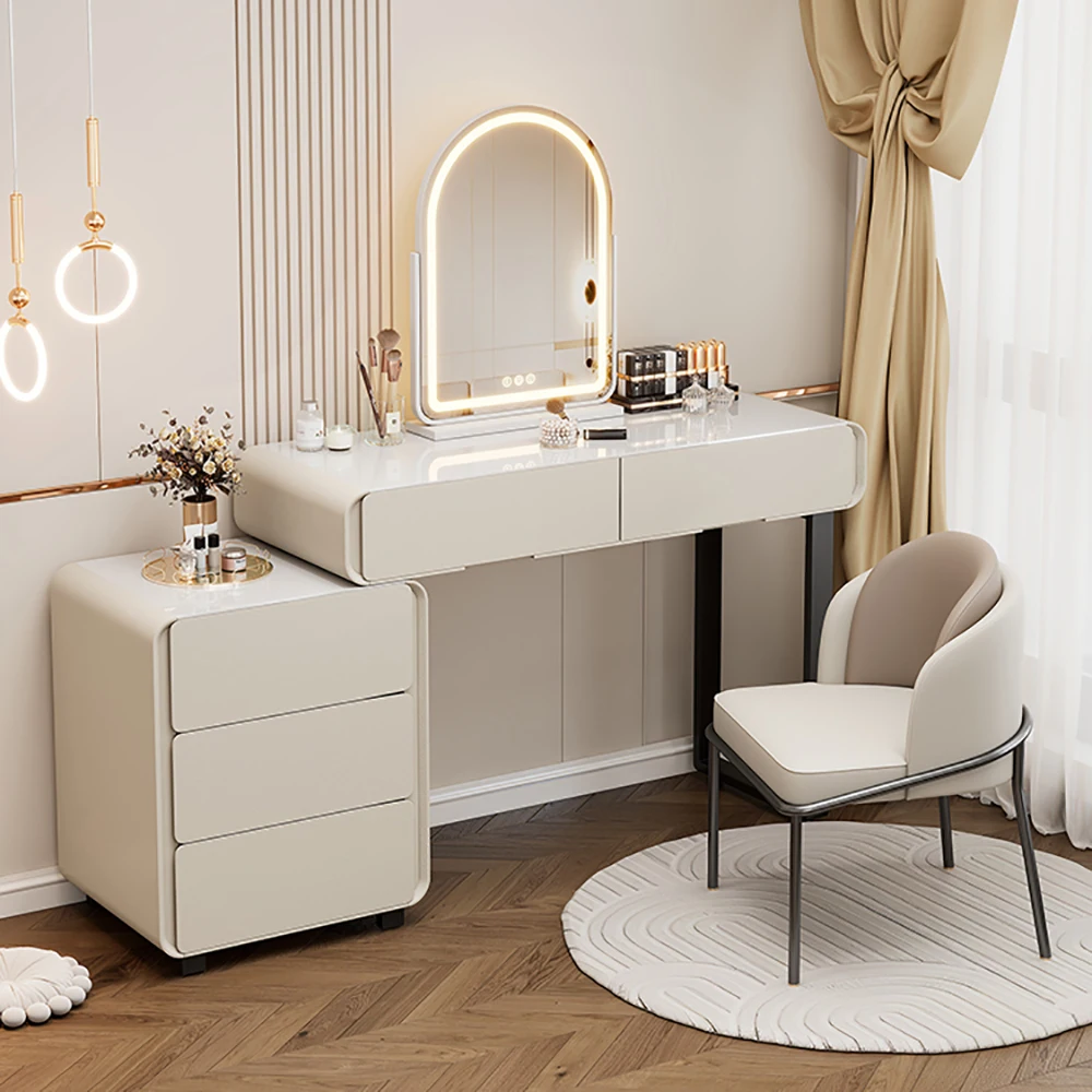 

Trendy Portable Vanity Table Beauty Simple Nordic Modern Vanity Table Elegant Quality Coiffeuse De Chambre Bedroom Furniture