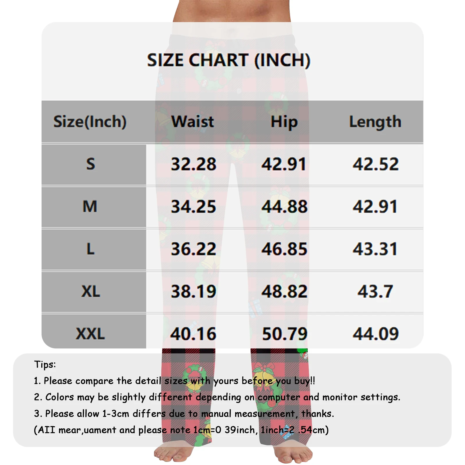 กางเกงนอนลายคริสต์มาสสำหรับผู้ชาย กางเกงลำลองทรงตรงแบบสบายๆ กางเกงขายาวลายสก็อตอุ่นๆ กางเกงนอนใส่พักผ่อน