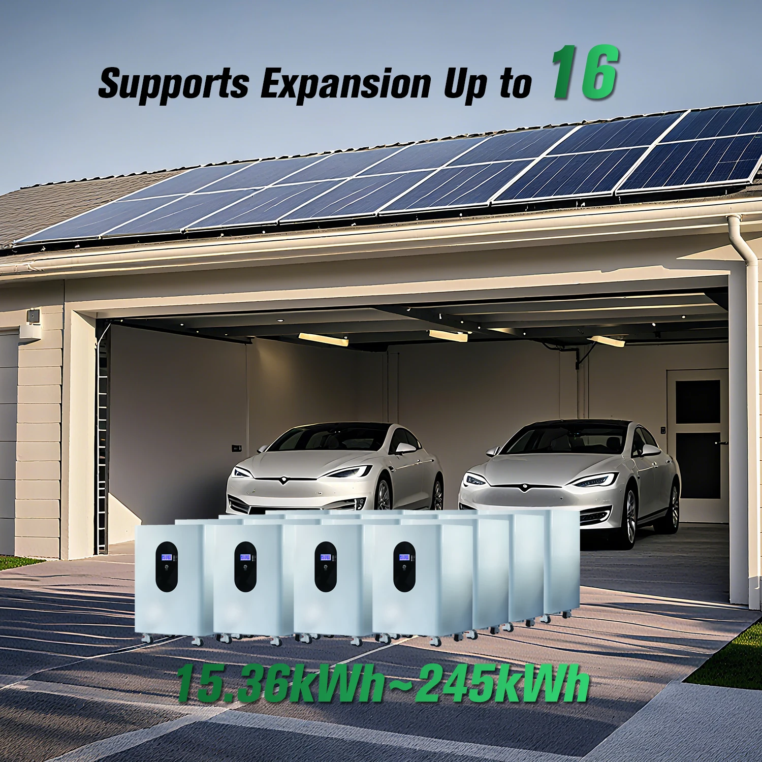 EU PL Stock 48V 300Ah Lithium LiFePO4 baterie 15Kwh 100Ah 120Ah 200Ah 400Ah Vestavěná 200A BMS 6000+ cyklů pro solární systém - náhled 5