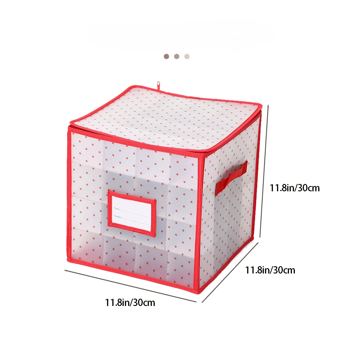 Christmas Ball Storage Box PVC 64 Grid Holiday Decor Storage Foldable Oxford Cloth Christmas Ornament Storage Box