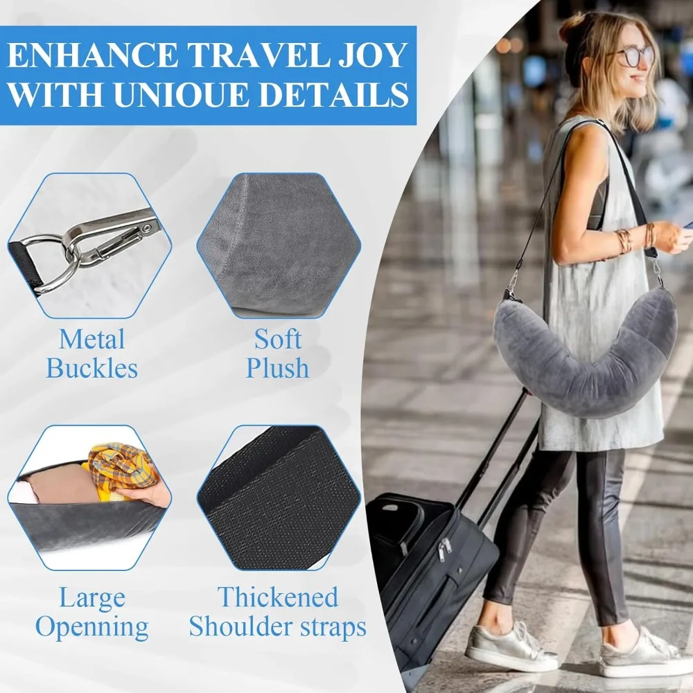 Travel Neck Pillow Fillable Stuff With Clothes Pillowcase Storage Bag Waterproof Carry Portable Travel Bag Pillow
