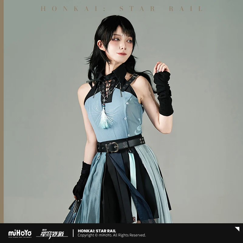 

Натуральная MiHoYo Honkai Star Rail Feixiao Топ без рукавов Макси-юбка Косплей Костюм Трендовый женский повседневный костюм с юбкой Подарок на день рождения
