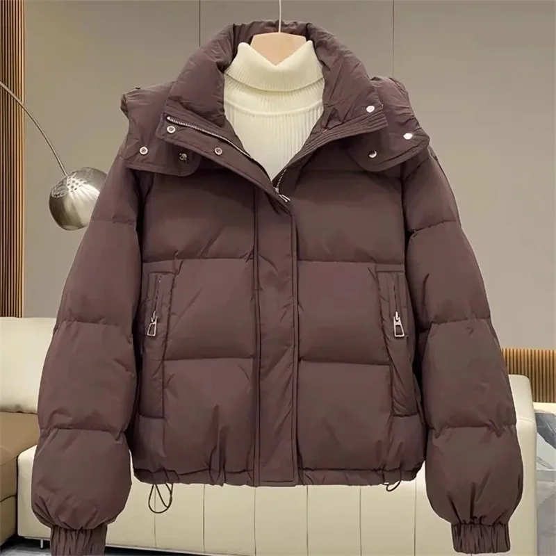 2025 New Winter Cotton Coat Short Parkas Coat Cotton Jacket Women's Korean Edition Hooded Warm and Windproof Overcoat Female