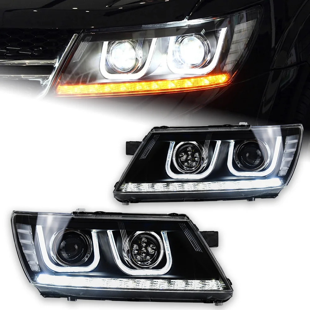 AKD Car Styling Head Lamp for JCUV Headlights 2008-2019 Journey LED Headlight DRL Freemont Angel Eye Bi Xenon Beam Accessories