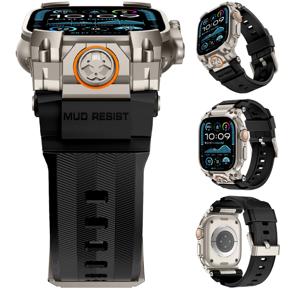 

Silicone Band for Apple Watch Ultra 3 49MM Armor Style Sports Strap for Iwatch Ultra 2 1 49mm Bracelet Replacement Accessories