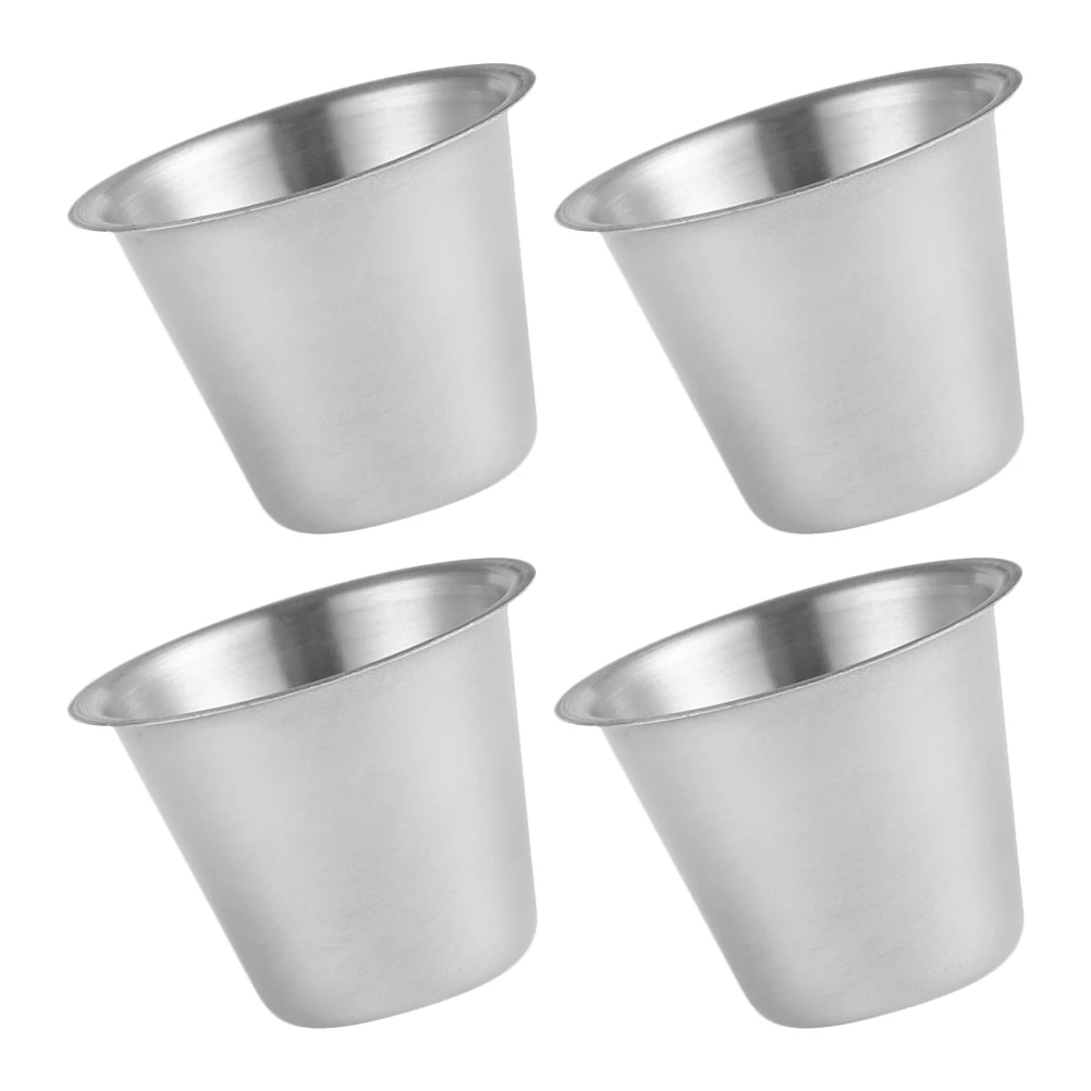 

4 Pcs Sauce Container Stainless Steel Multi function Household Kitchen Condiment Cup Deep Wide Mixing Suitable Home Restaurants