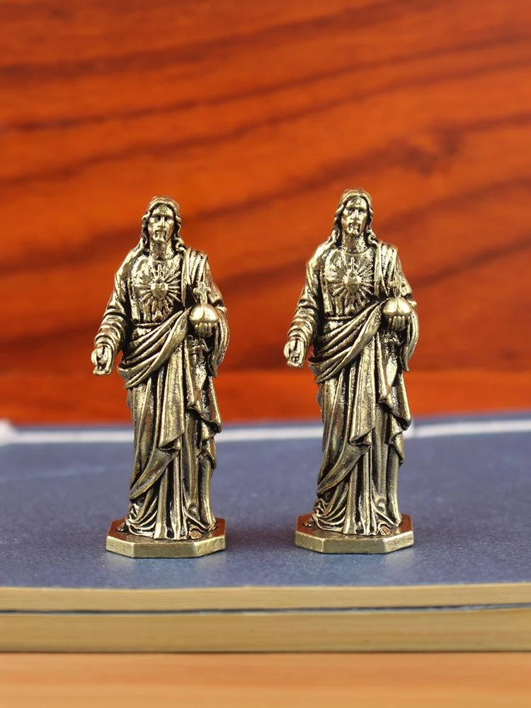 Statue de dieu en laiton faite à la main, décor de bureau de Style Vintage, illustration artisanale transfrontalière créative, petite Figurine en cuivre, ornement de maison
