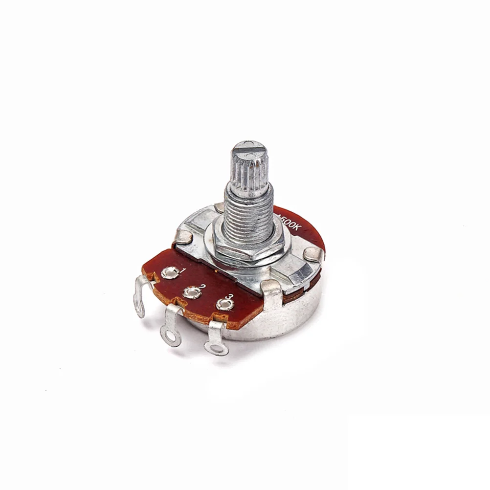 

Split Shaft A500k Ohm Long Curved 15Mm Guitar Potentiometer Audio Log Volume Tone Control Replacement for Amplifier Upgrade