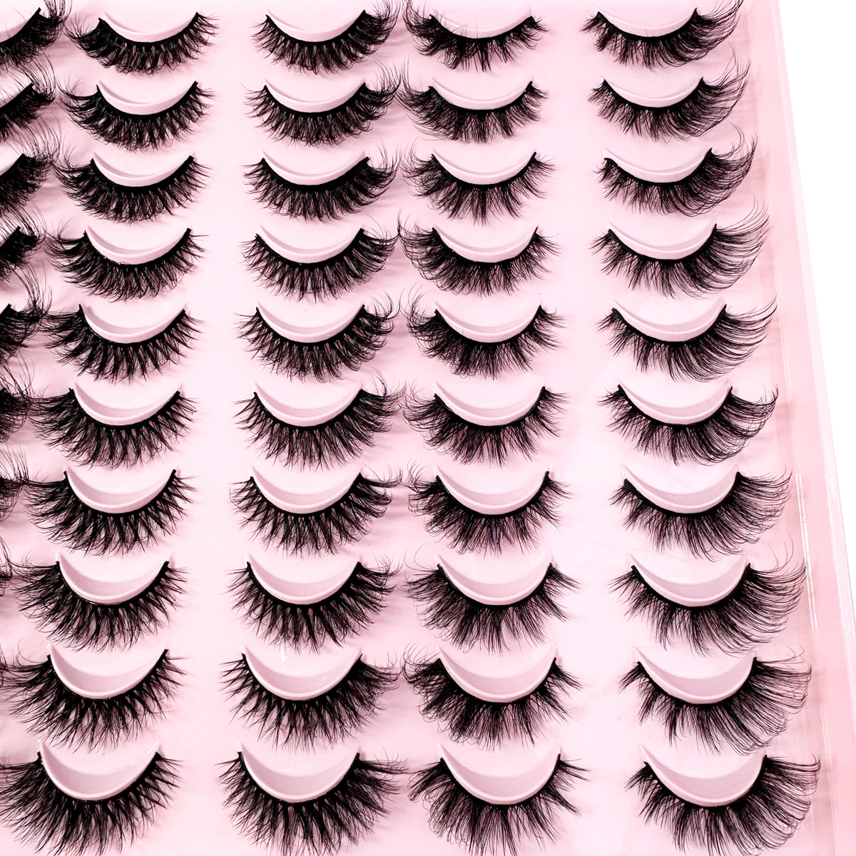 Misture 5/30 pares de cílios postiços de aparência natural, grossos e fofos, pacote de cílios de vison falso, cílios de olho de gato que parecem extensões pretas