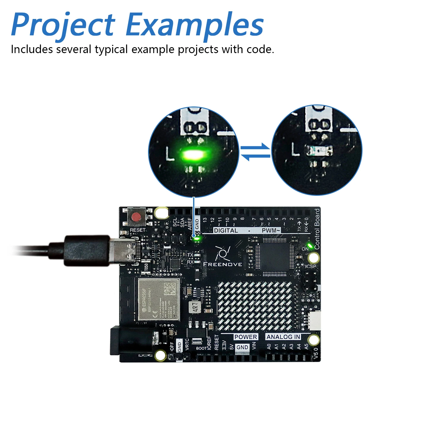 La placa de control Freenovel V5 es adecuada para Arduino UNO R4 WiFi MiniArm Cortex-M4, ESP32-S3 integrado