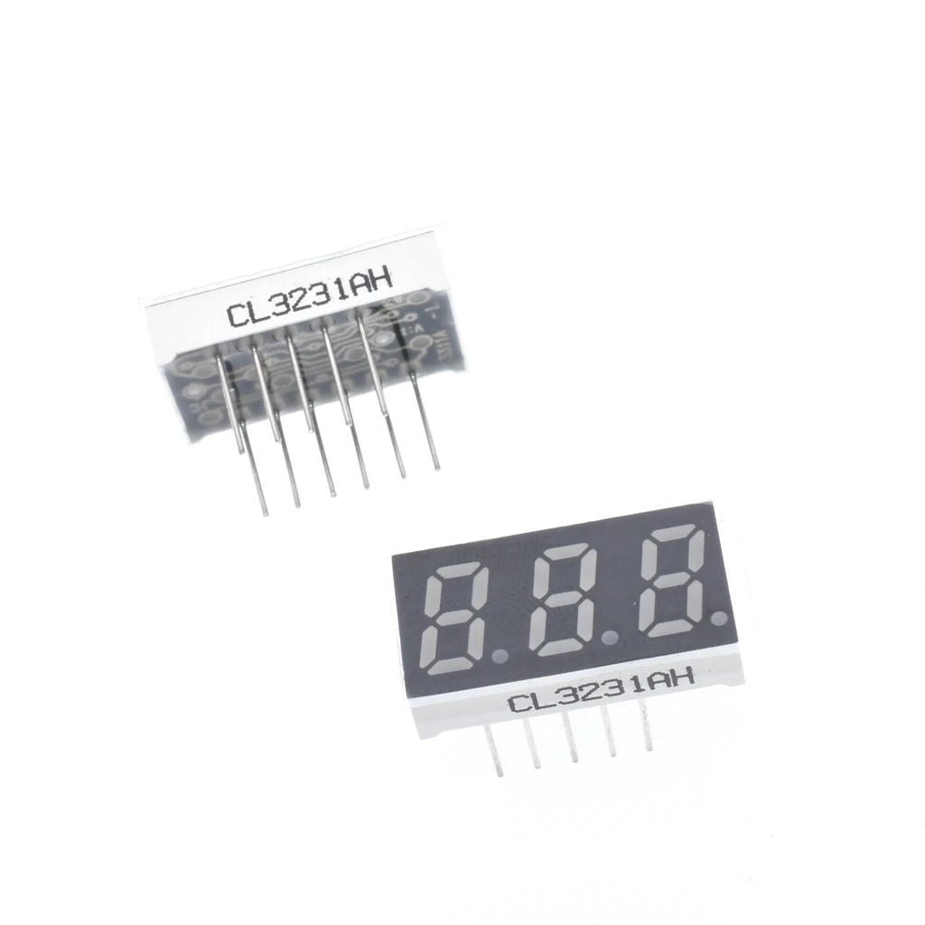 Tubo digital display de led, 10 peças, novo e original, 3 bits, 0.32 polegadas, luz vermelha, 7 segmentos, cátodo/âodo