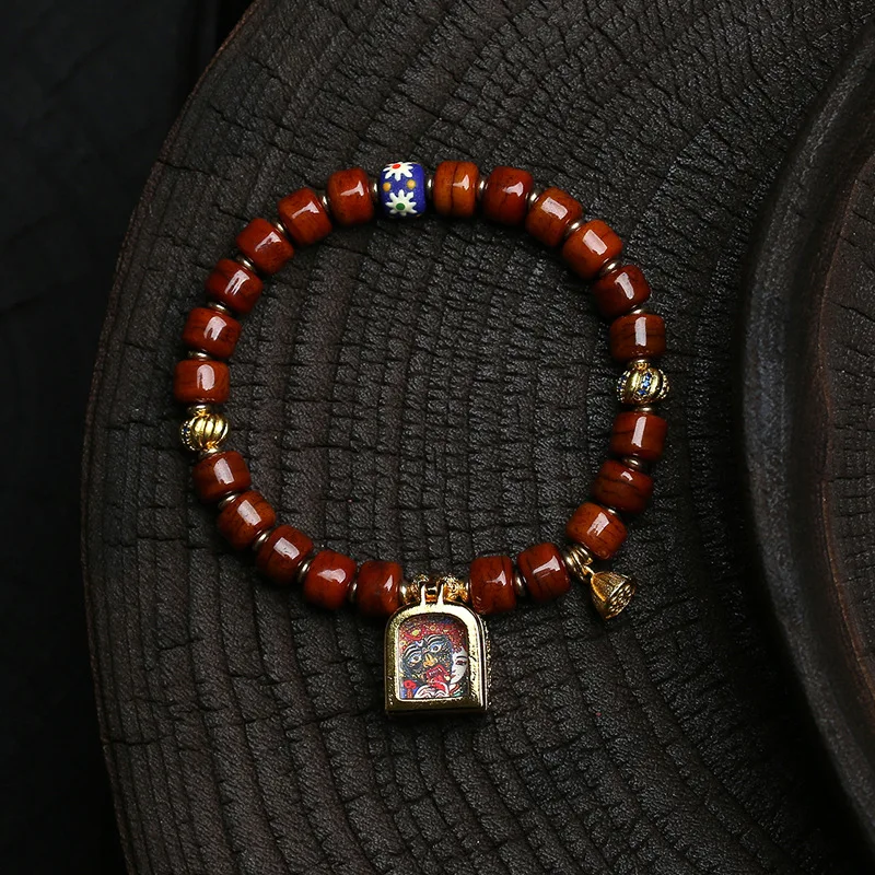 Backflow Yak Niche A Statue Of Buddha Thangka Single Circle Bracelet Copper Parts Bone Accessories