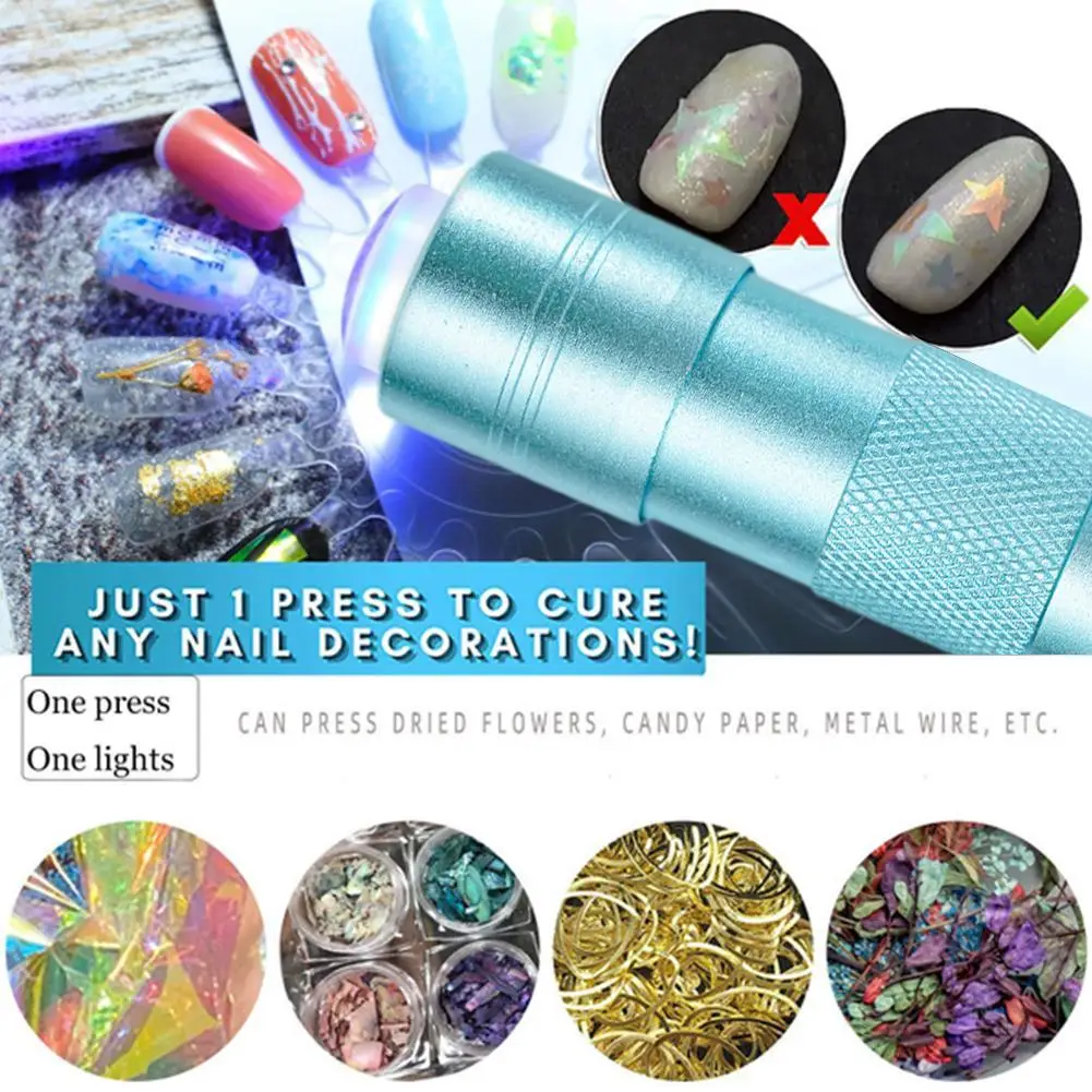 

Handheld Nail Art Drying Lamp With Jelly Silicone Stamper Gel Nail Polish Quick Dry Silicone Pressing LED UV Lamp For Manicure