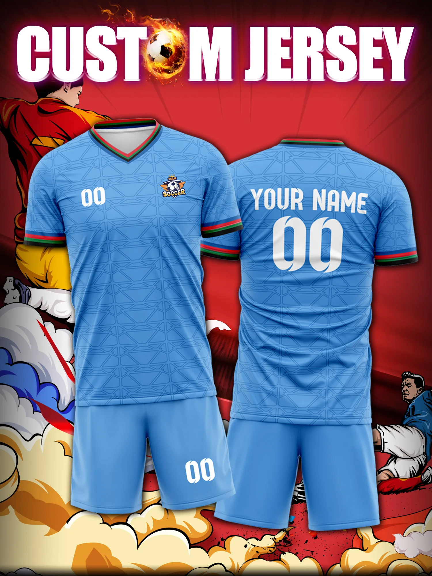 2026 Men's and Women's Customized Name and Number Sports V-Neck Jerseys, Quick-Drying, Fashionable, Sublimation Technology