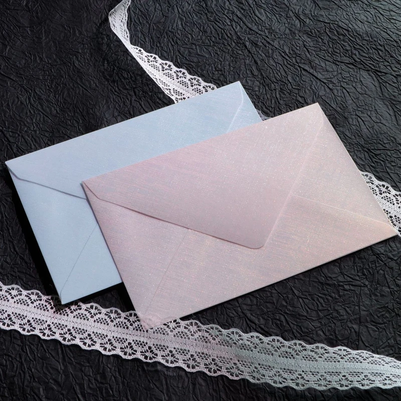 

30pcs 16.5x11cm Colorful Envelopes for Wedding 120g Laser Paper Invitation Small Business Stationery Supplies Storage Bag
